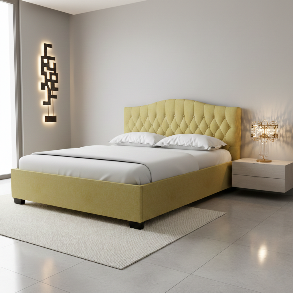 Winser Queen size Bed-Beige
